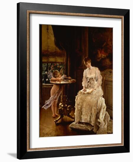 Daydream by Alfred Emile Stevens-Alfred Emile Stevens-Framed Giclee Print