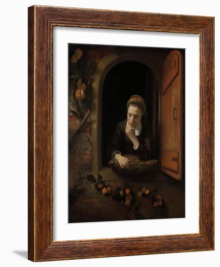 Daydreamer-Nicolaes Maes-Framed Art Print