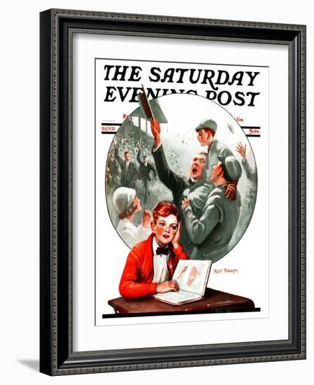 "Daydreams of Baseball," Saturday Evening Post Cover, May 9, 1925-Robert Robinson-Framed Giclee Print