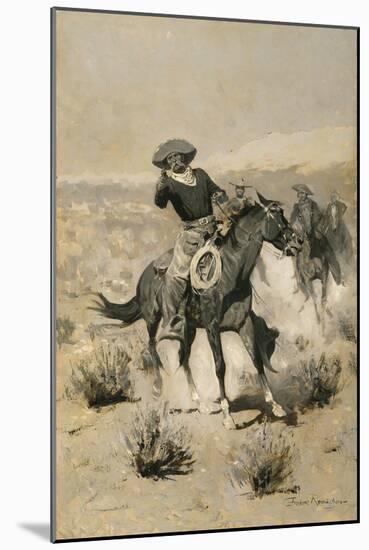 Days on the Range (Hands Up) C.1902 (Oil on Canvas)-Frederic Remington-Mounted Giclee Print