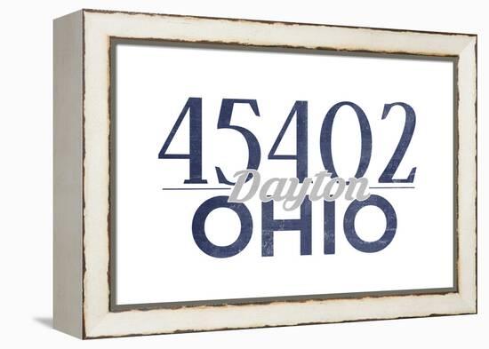 Dayton, Ohio - 45402 Zip Code (Blue)-Lantern Press-Framed Stretched Canvas