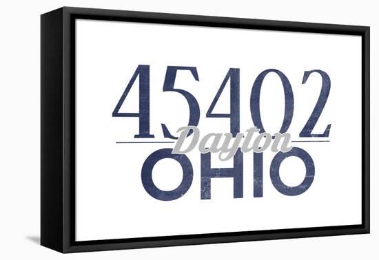 Dayton, Ohio - 45402 Zip Code (Blue)-Lantern Press-Framed Stretched Canvas