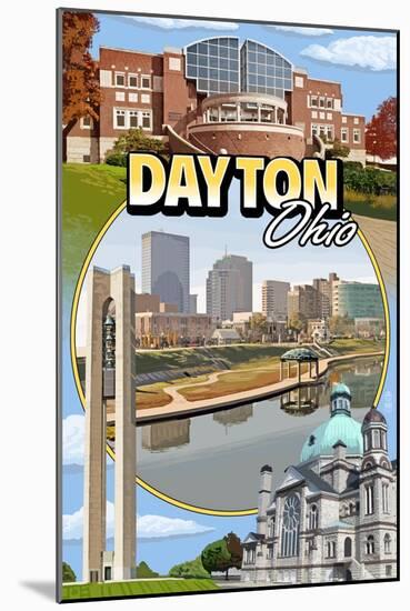 Dayton, Ohio - Montage Scenes-Lantern Press-Mounted Art Print