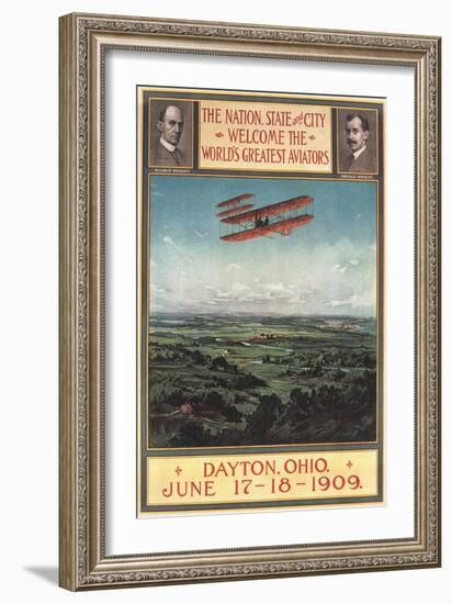 Dayton, Ohio - Wright Brothers Plane, 1st Flight Promotional Poster-Lantern Press-Framed Art Print