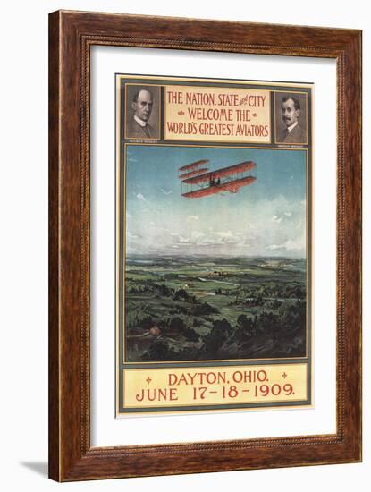 Dayton, Ohio - Wright Brothers Plane, 1st Flight Promotional Poster-Lantern Press-Framed Art Print