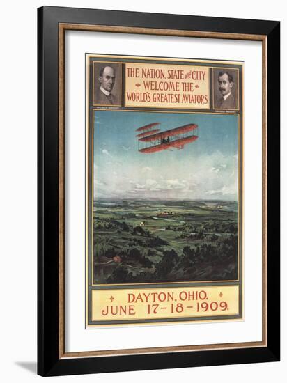 Dayton, Ohio - Wright Brothers Plane, 1st Flight Promotional Poster-Lantern Press-Framed Art Print