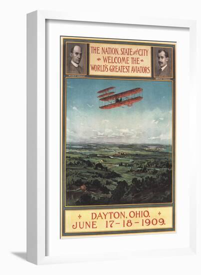 Dayton, Ohio - Wright Brothers Plane, 1st Flight Promotional Poster-Lantern Press-Framed Art Print