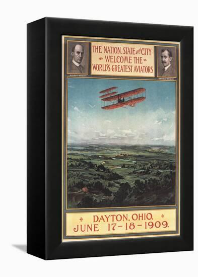 Dayton, Ohio - Wright Brothers Plane, 1st Flight Promotional Poster-Lantern Press-Framed Stretched Canvas