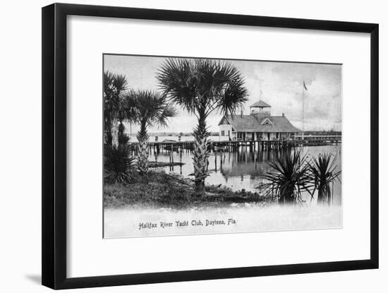 Daytona Beach, Florida - Halifax River Yacht Club Scene-Lantern Press-Framed Art Print