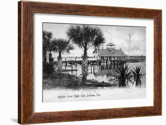 Daytona Beach, Florida - Halifax River Yacht Club Scene-Lantern Press-Framed Art Print