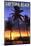 Daytona Beach, Florida - Palms and Sunset-Lantern Press-Mounted Art Print
