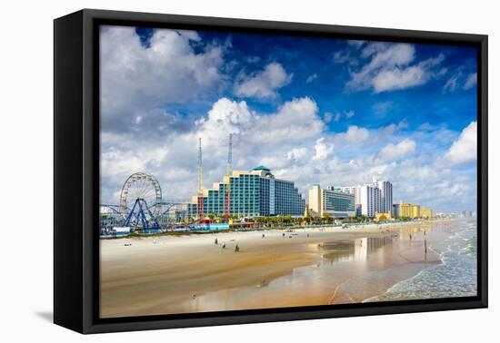 Daytona Beach, Florida, USA Beachfront Skyline.-SeanPavonePhoto-Framed Premier Image Canvas