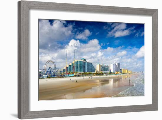 Daytona Beach, Florida, USA Beachfront Skyline.-SeanPavonePhoto-Framed Photographic Print