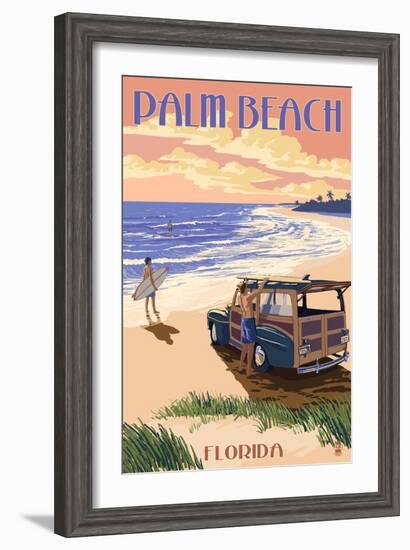 Daytona Beach, Florida - Woody on the Beach-Lantern Press-Framed Art Print