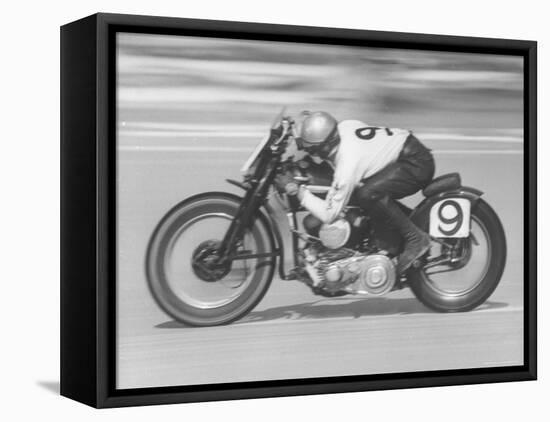 Daytona Beach Motorcycle Races-Joe Scherschel-Framed Premier Image Canvas