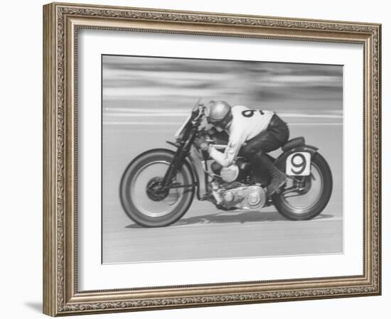 Daytona Beach Motorcycle Races-Joe Scherschel-Framed Photographic Print