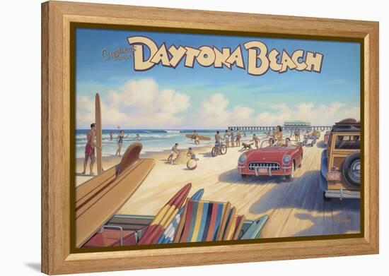 Daytona Beach-Kerne Erickson-Framed Stretched Canvas