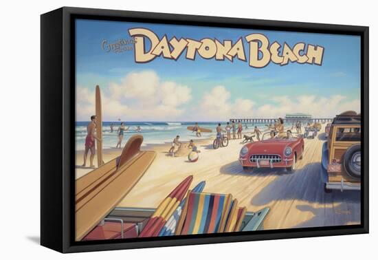 Daytona Beach-Kerne Erickson-Framed Stretched Canvas