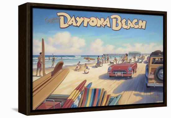 Daytona Beach-Kerne Erickson-Framed Stretched Canvas