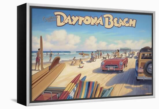 Daytona Beach-Kerne Erickson-Framed Stretched Canvas