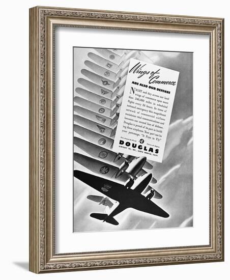 DC-3 Wings of Commerce Ad-null-Framed Art Print