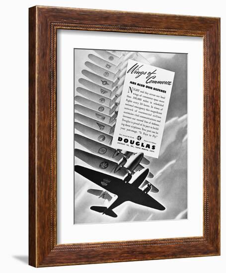 DC-3 Wings of Commerce Ad-null-Framed Art Print