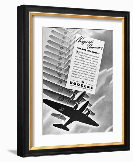 DC-3 Wings of Commerce Ad-null-Framed Art Print