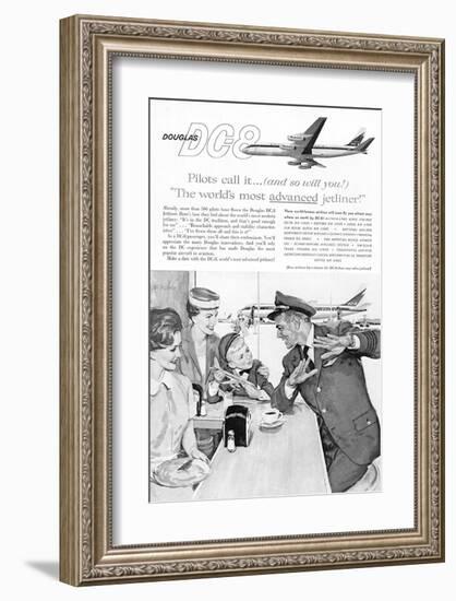 DC-8 World's most advanced-null-Framed Art Print