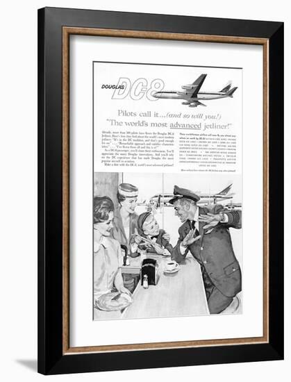 DC-8 World's most advanced-null-Framed Art Print