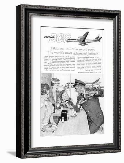 DC-8 World's most advanced-null-Framed Art Print