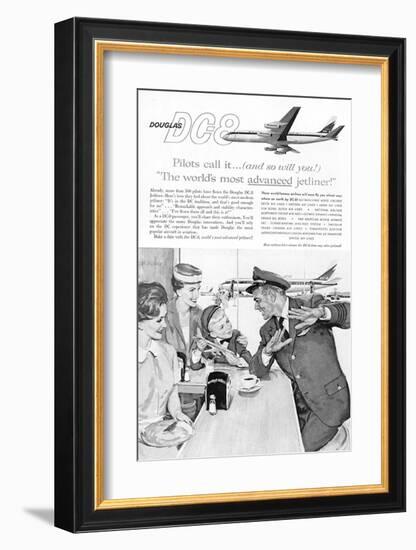 DC-8 World's most advanced-null-Framed Art Print
