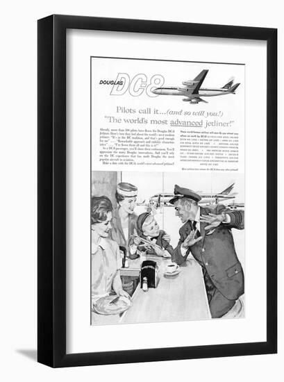 DC-8 World's most advanced-null-Framed Art Print