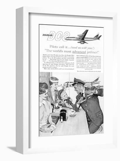 DC-8 World's most advanced-null-Framed Art Print