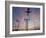 Dc9 Aircraft Approaching over Runway Landing Light Gantries at Sunset, London, England, United King-Charles Bowman-Framed Photographic Print