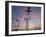 Dc9 Aircraft Approaching over Runway Landing Light Gantries at Sunset, London, England, United King-Charles Bowman-Framed Photographic Print