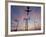 Dc9 Aircraft Approaching over Runway Landing Light Gantries at Sunset, London, England, United King-Charles Bowman-Framed Photographic Print