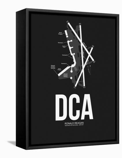 DCA Washington Airport Black-NaxArt-Framed Stretched Canvas