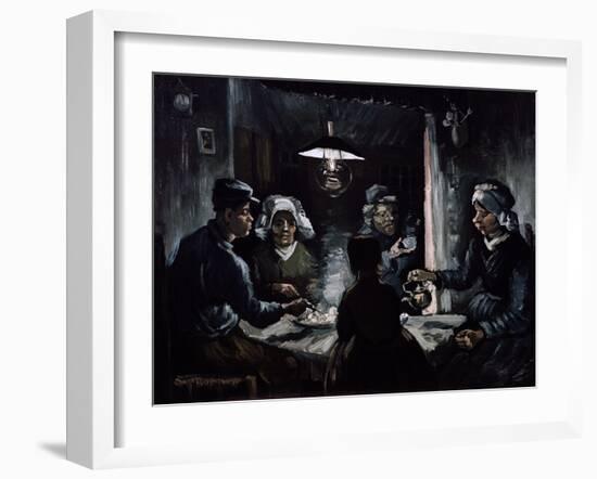 De Aardappeleters (The Potato Eaters)-Vincent van Gogh-Framed Giclee Print