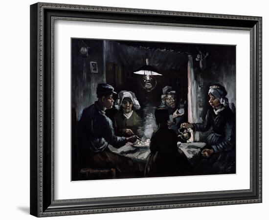 De Aardappeleters (The Potato Eaters)-Vincent van Gogh-Framed Giclee Print