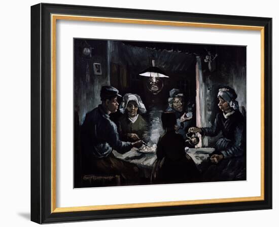 De Aardappeleters (The Potato Eaters)-Vincent van Gogh-Framed Giclee Print