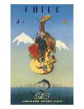 Scandinavian Airlines Chile, Gaucho Guitar, c.1951-De Ambrogio-Mounted Giclee Print