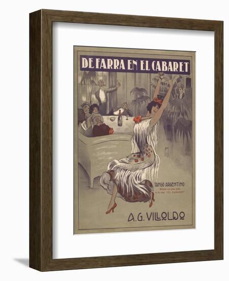 De Farra En El Cabaret Tango Sheet Music Cover-null-Framed Giclee Print