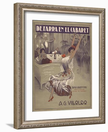 De Farra En El Cabaret Tango Sheet Music Cover-null-Framed Giclee Print