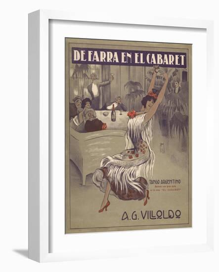 De Farra En El Cabaret Tango Sheet Music Cover-null-Framed Giclee Print