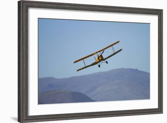 De Havilland Dh 82A Tiger Moth Biplane, Warbirds over Wanaka, Airshow, New Zealand-David Wall-Framed Photographic Print