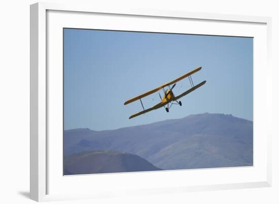 De Havilland Dh 82A Tiger Moth Biplane, Warbirds over Wanaka, Airshow, New Zealand-David Wall-Framed Photographic Print