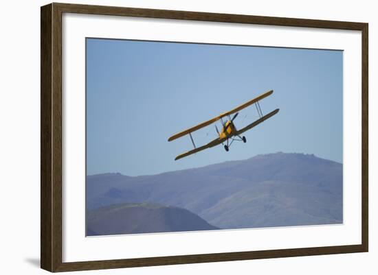 De Havilland Dh 82A Tiger Moth Biplane, Warbirds over Wanaka, Airshow, New Zealand-David Wall-Framed Photographic Print