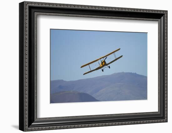 De Havilland Dh 82A Tiger Moth Biplane, Warbirds over Wanaka, Airshow, New Zealand-David Wall-Framed Photographic Print