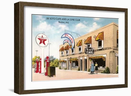 De Soto Cafe and Gas Station-null-Framed Premium Giclee Print