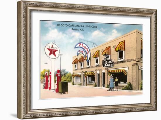 De Soto Cafe and Gas Station-null-Framed Art Print